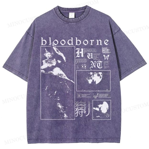 Bloodborne Action RPG Horror Graphic Washed T-Shirt