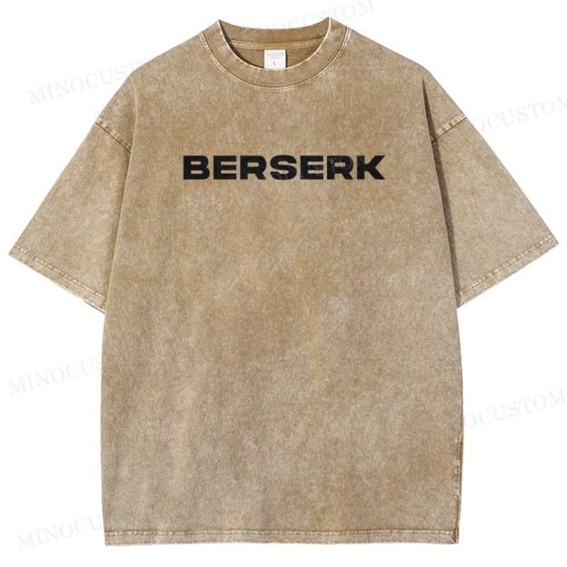 Berserk Dark Fantasy Action Manga Graphic Washed T-Shirt 