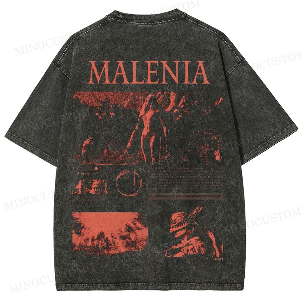 Elden Ring Action RPG Malenia Graphic Washed T-Shirt