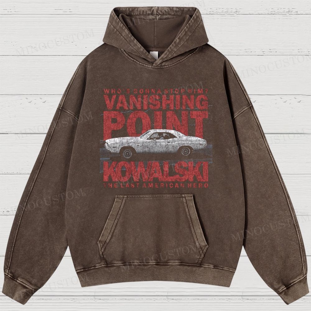 Vanishing Point Action Thriller Car Graphic Washed Hoodies