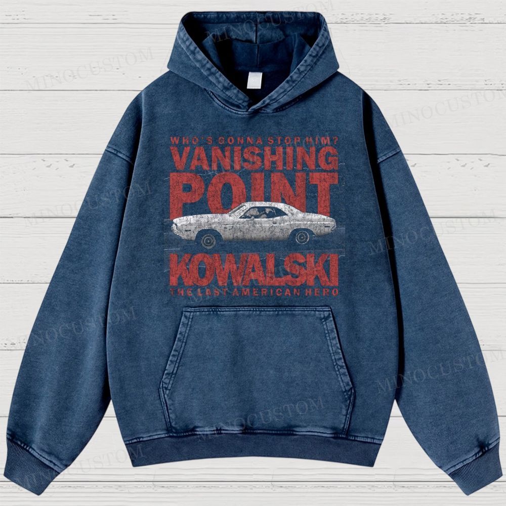 Vanishing Point Action Thriller Car Graphic Washed Hoodies