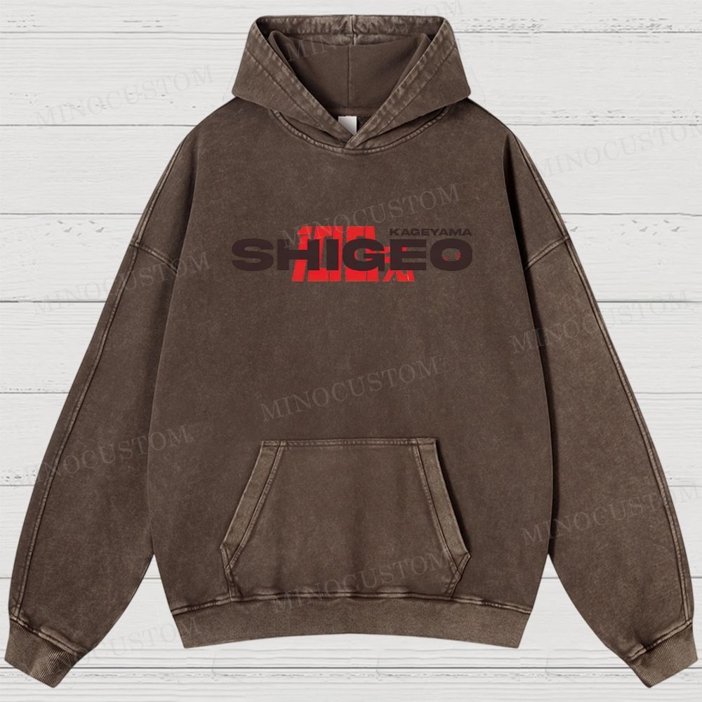 Mob Psycho 100 Supernatural Action Anime Graphic Washed Hoodies