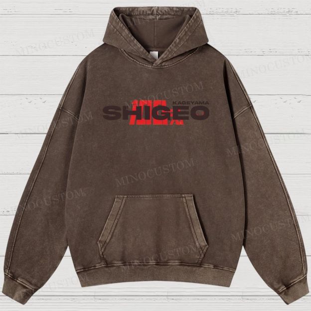 Mob Psycho 100 Supernatural Action Anime Graphic Washed Hoodies