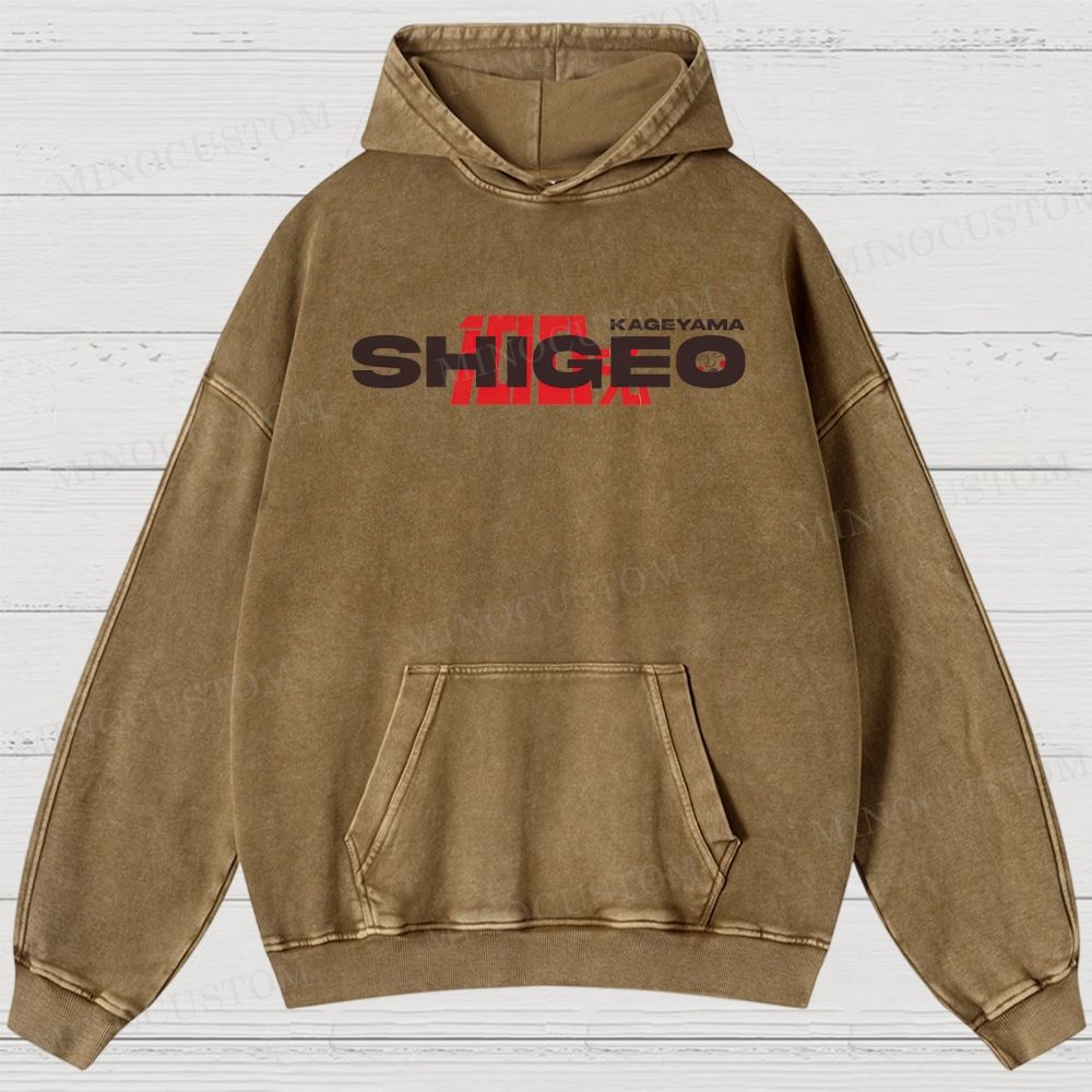 Mob Psycho 100 Supernatural Action Anime Graphic Washed Hoodies