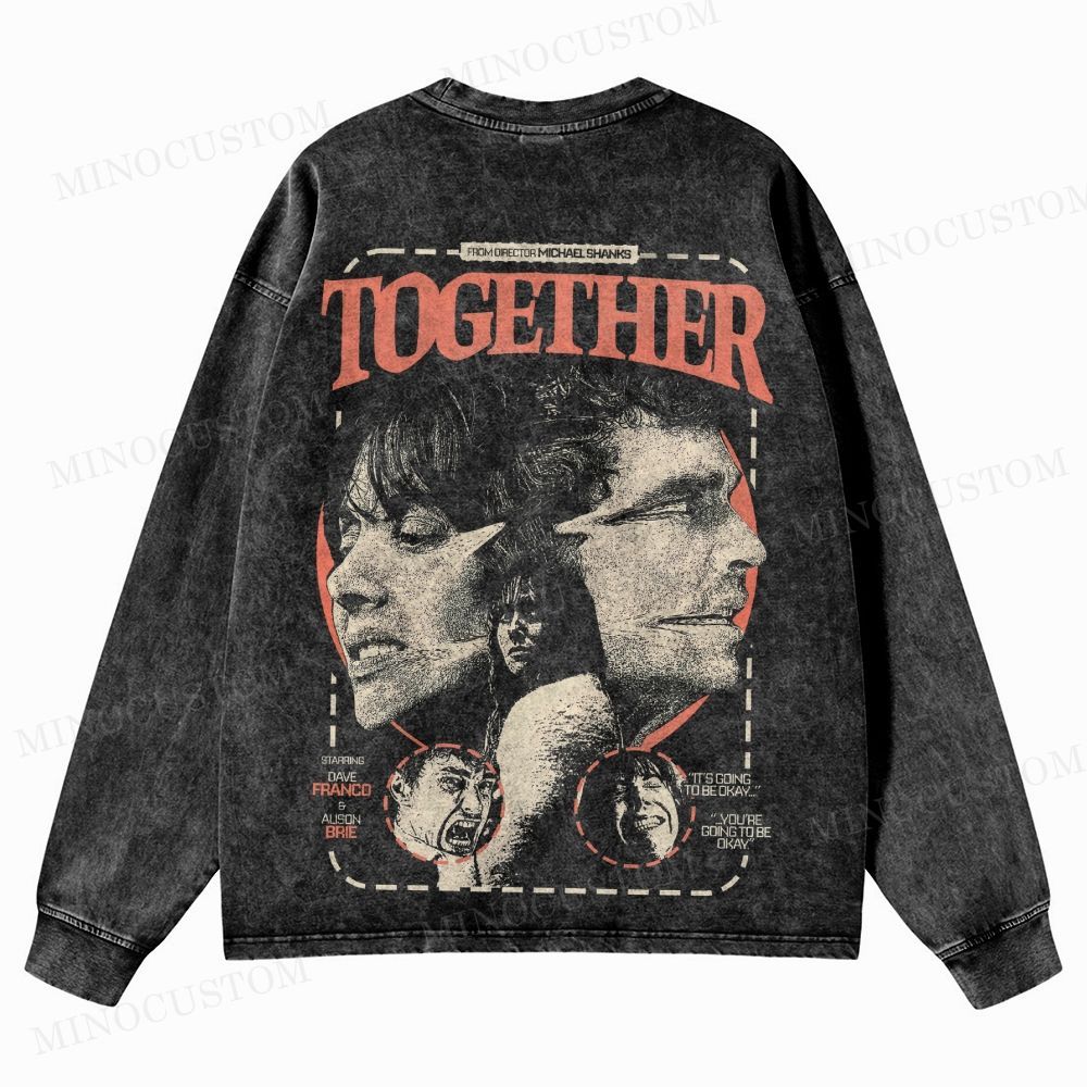 Together (2025) Body Horror Romance Graphic Washed Long-Sleeved T-Shirt