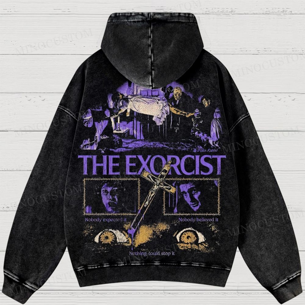 The Exorcist Horror Poster Washed Hoodies 