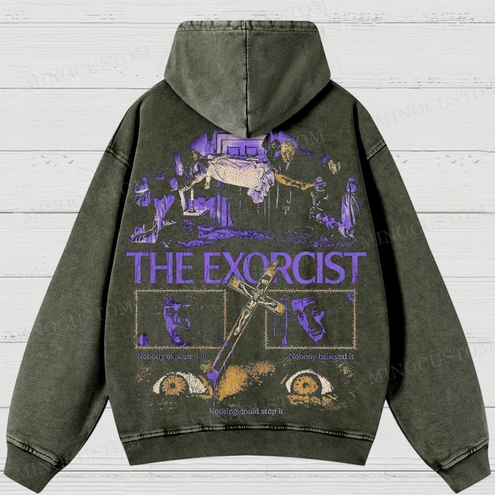 The Exorcist Horror Poster Washed Hoodies 