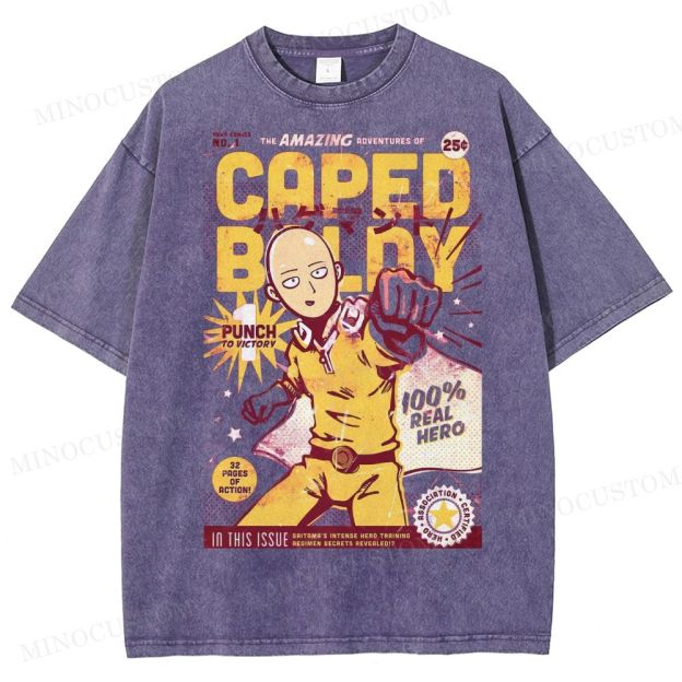 Caped Baldy Comic Washed T-Shirt 