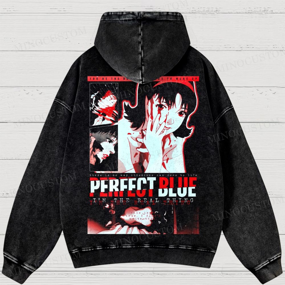 Perfect Blue Washed Hoodies 