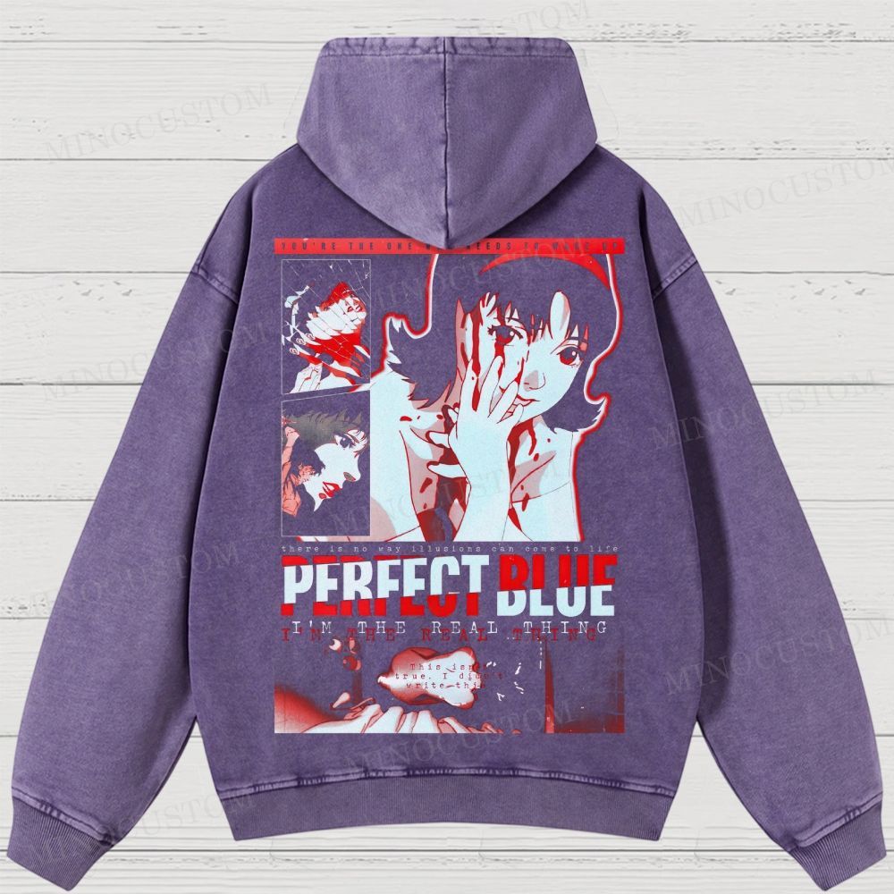 Perfect Blue Washed Hoodies 