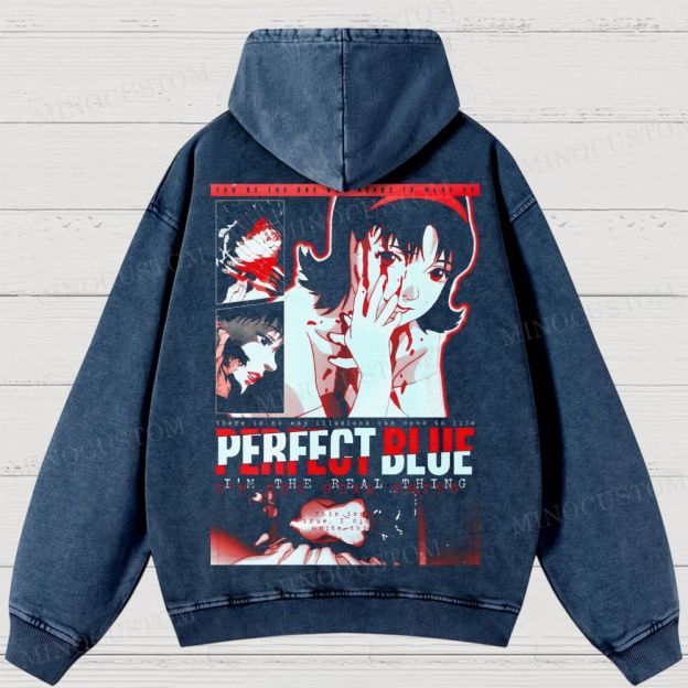 Perfect Blue Washed Hoodies 