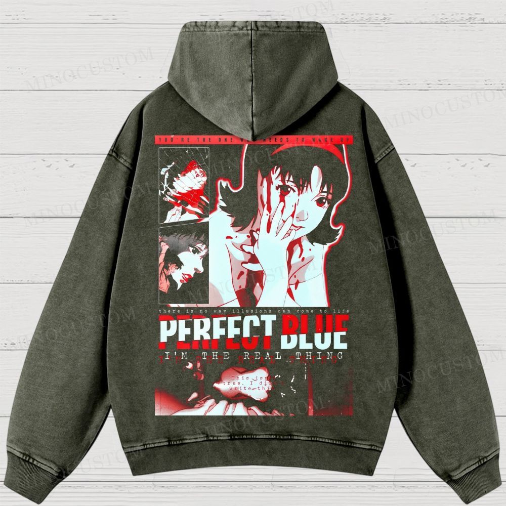 Perfect Blue Washed Hoodies 