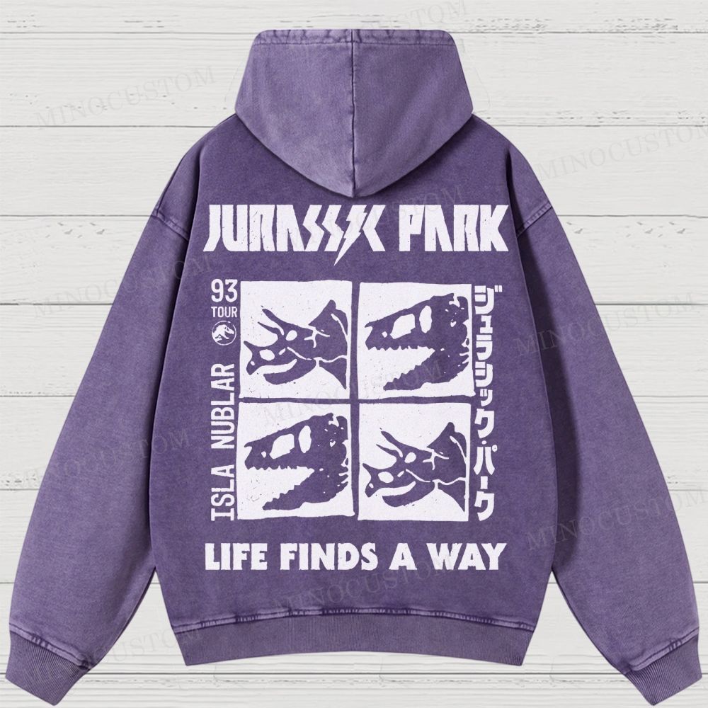 Dinosaur Skull Washed Hoodies 