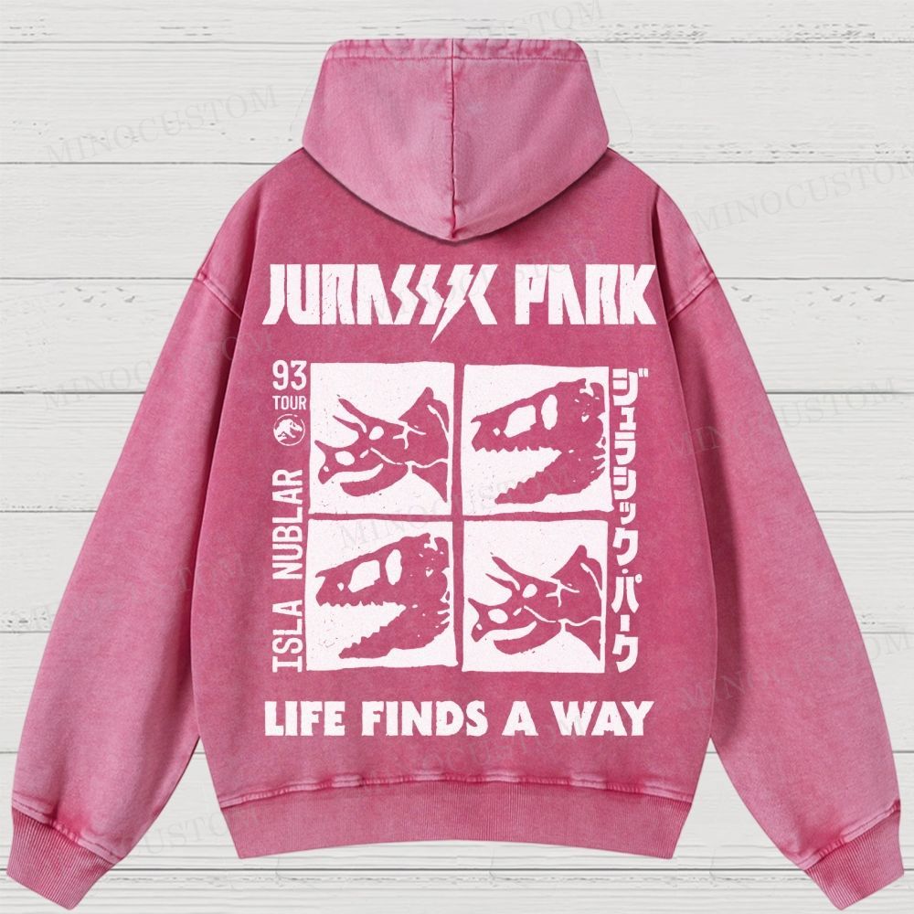 Dinosaur Skull Washed Hoodies 