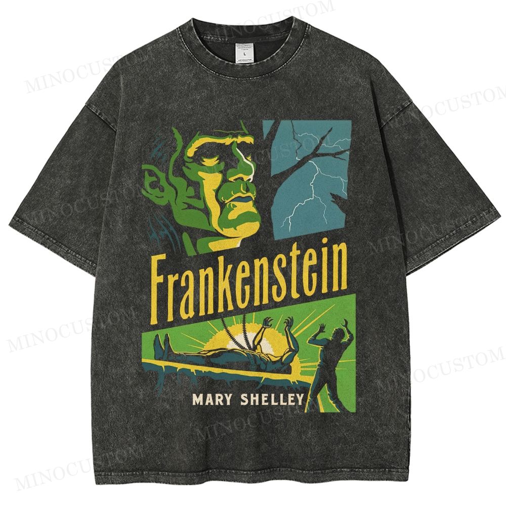 Frankenstein Gothic Horror Graphic Washed T-Shirt