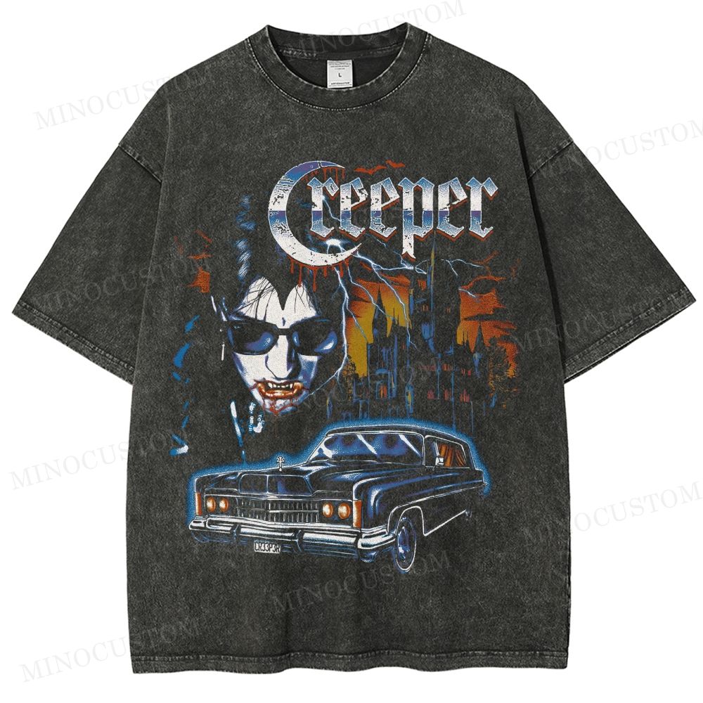 Creeper Band Gothic Horror Punk Graphic Washed T-Shirt