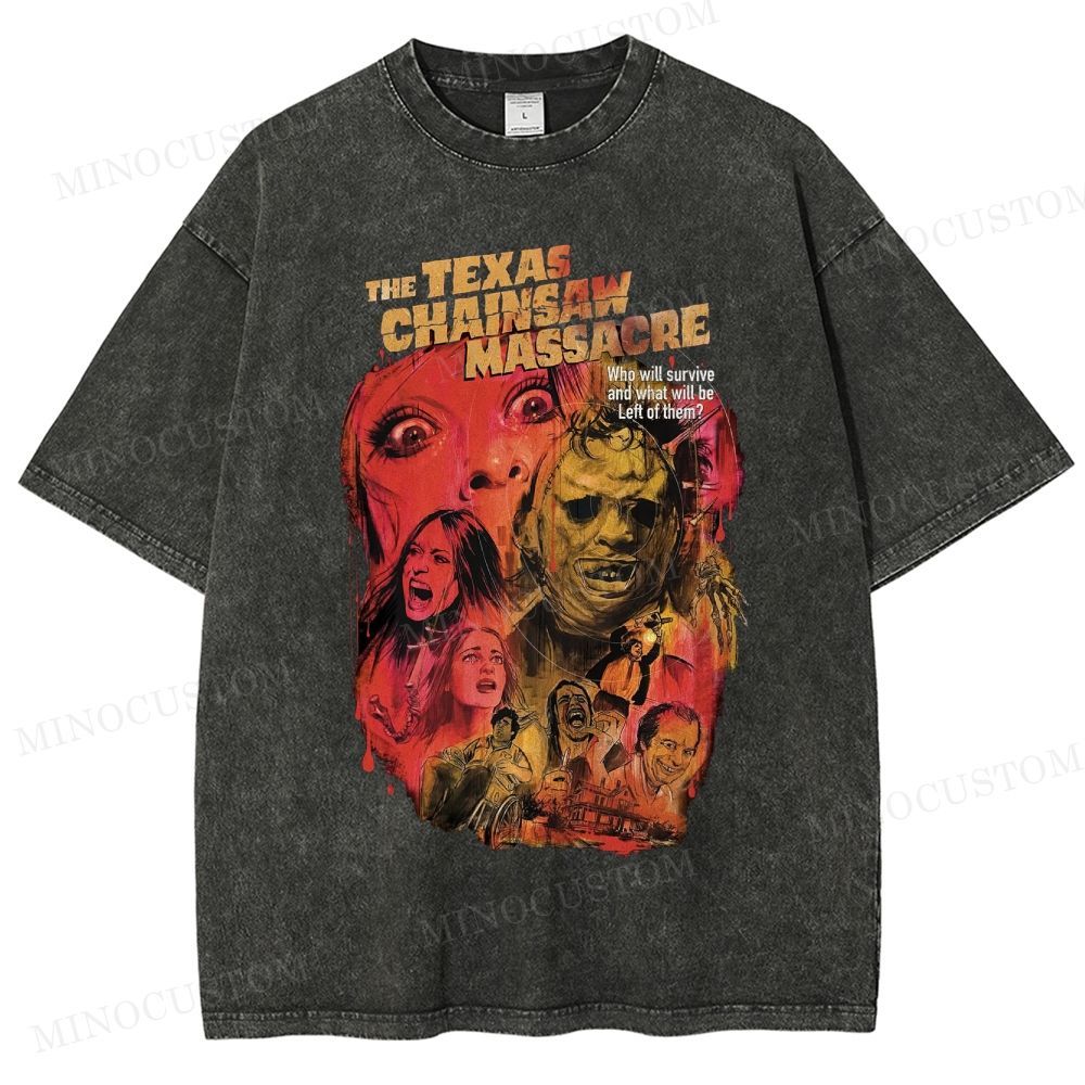The Texas Chainsaw Massacre Slasher Horror Graphic Washed T-Shirt