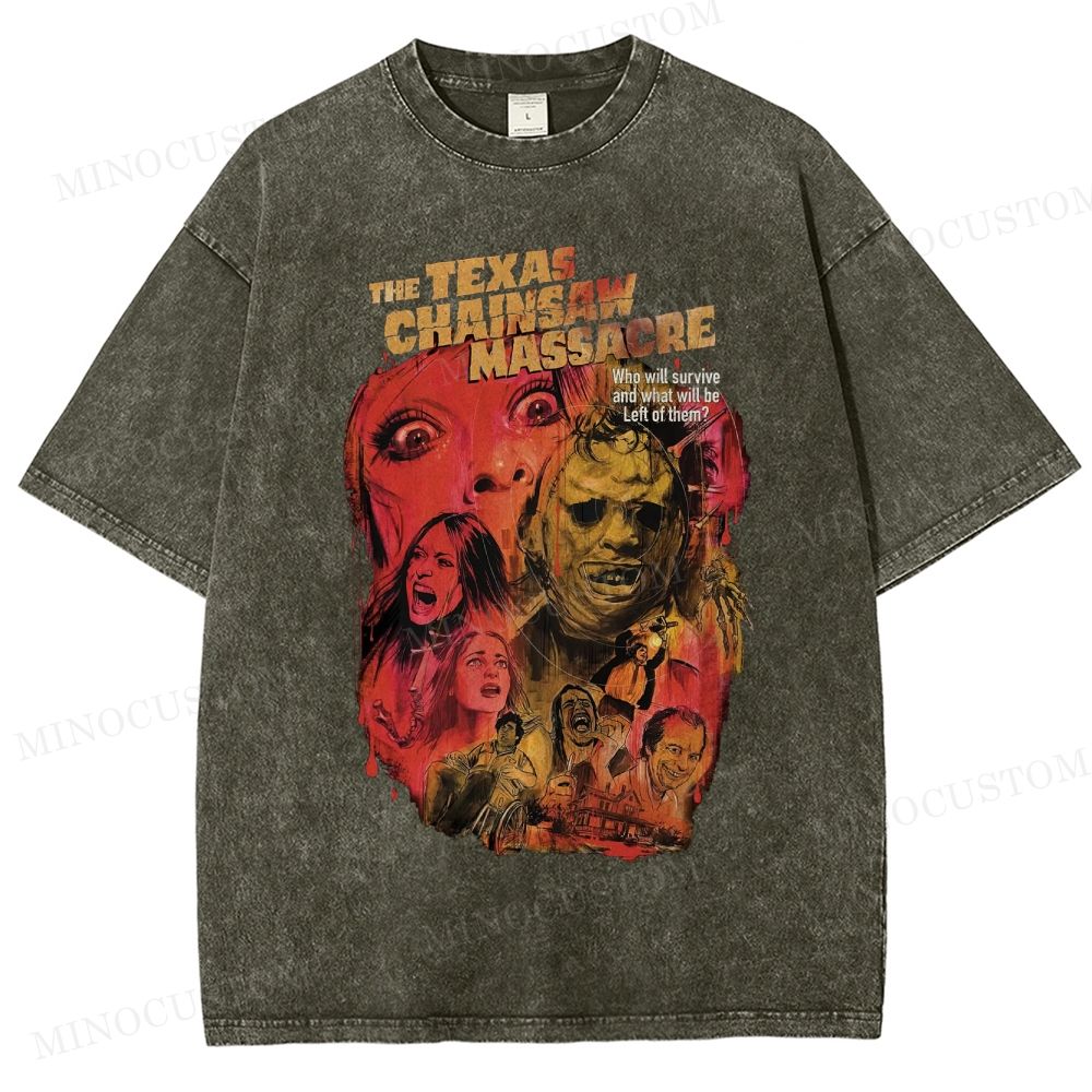 The Texas Chainsaw Massacre Slasher Horror Graphic Washed T-Shirt