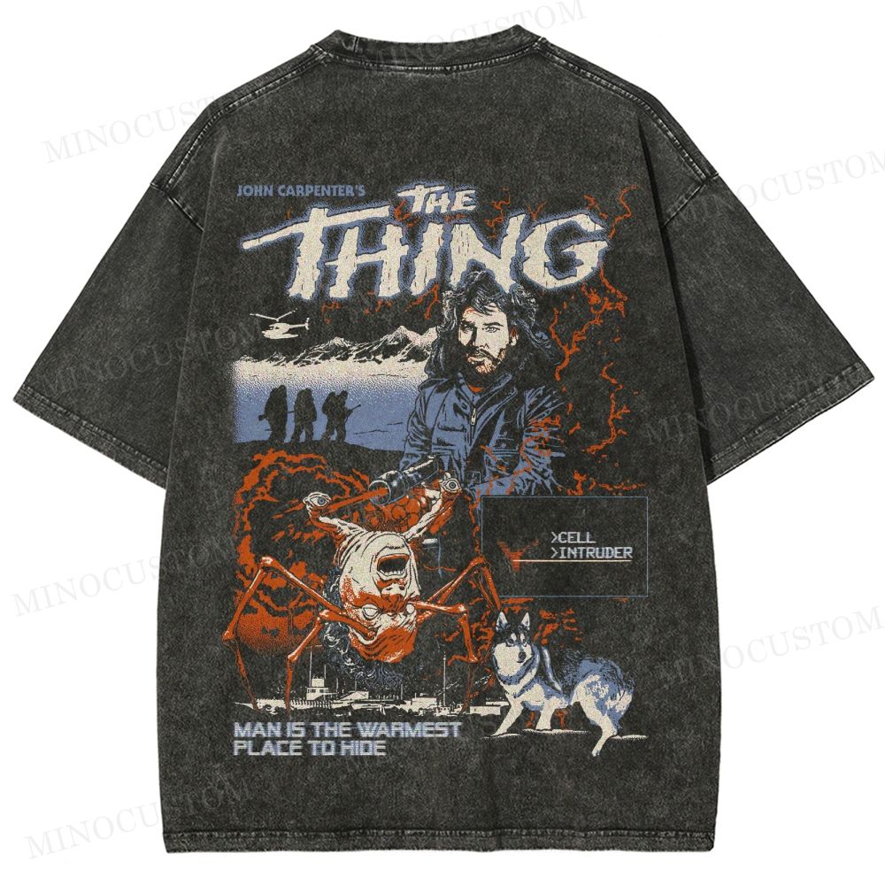 The Thing Body Horror Sci-Fi Graphic Washed T-Shirt 