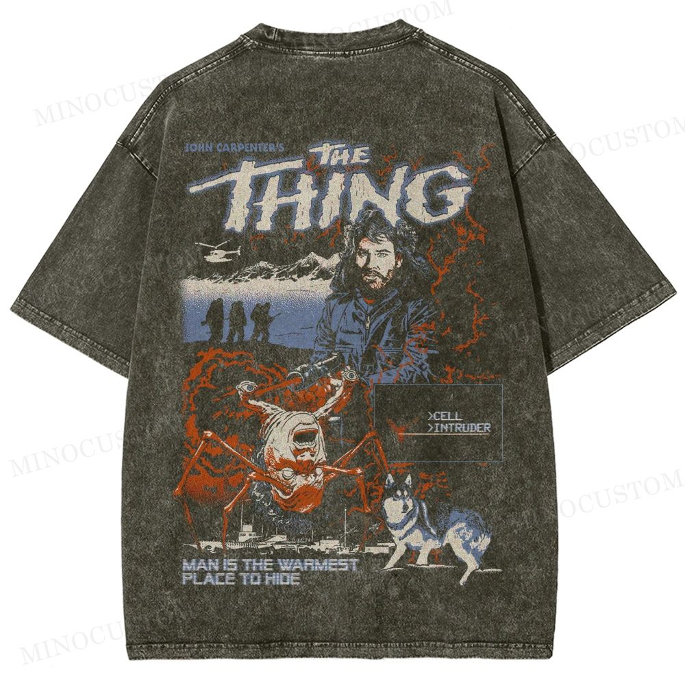 The Thing Body Horror Sci-Fi Graphic Washed T-Shirt 
