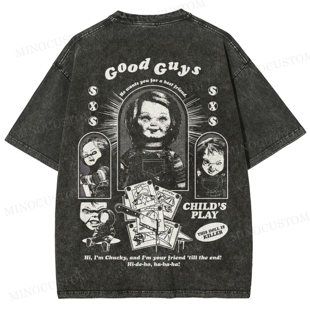 Child's Play Slasher Horror Graphic Washed T-Shirt