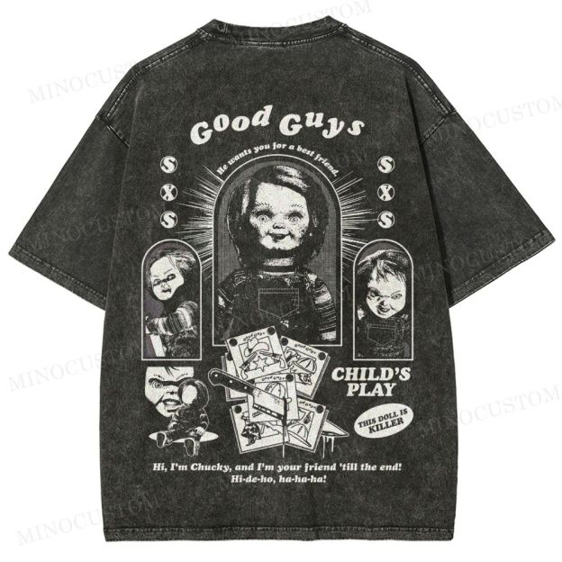 Child's Play Slasher Horror Graphic Washed T-Shirt