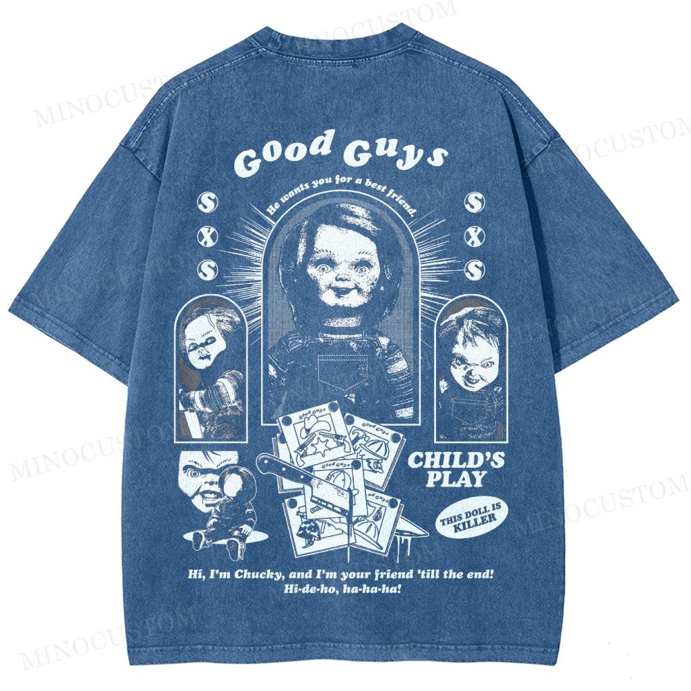 Child's Play Slasher Horror Graphic Washed T-Shirt