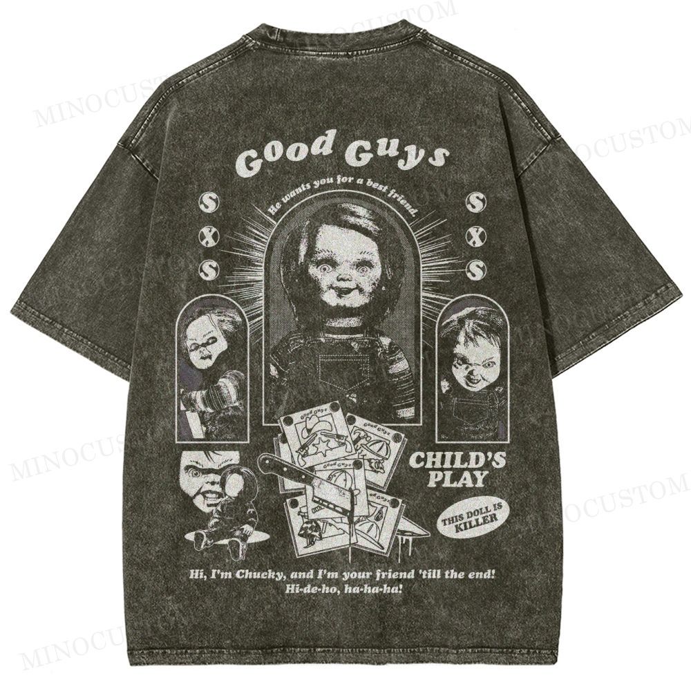 Child's Play Slasher Horror Graphic Washed T-Shirt