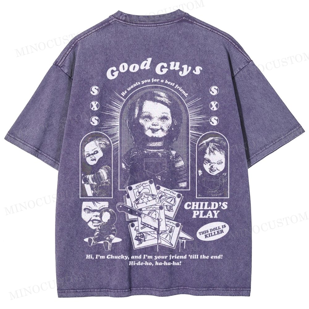 Child's Play Slasher Horror Graphic Washed T-Shirt