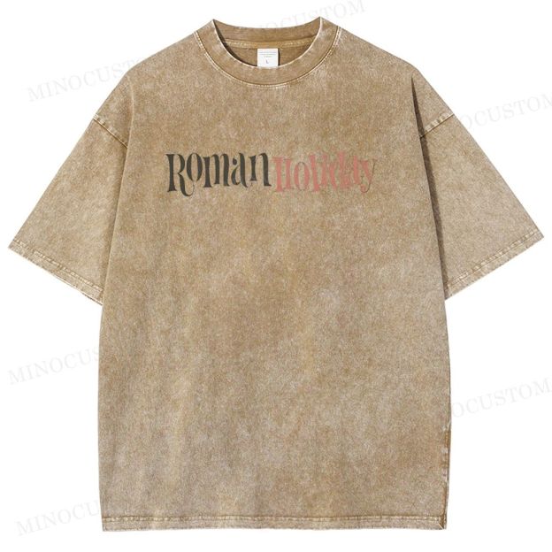 Roman Holiday Romantic Comedy Graphic  Washed T-Shirt