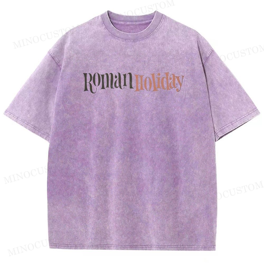 Roman Holiday Romantic Comedy Graphic  Washed T-Shirt