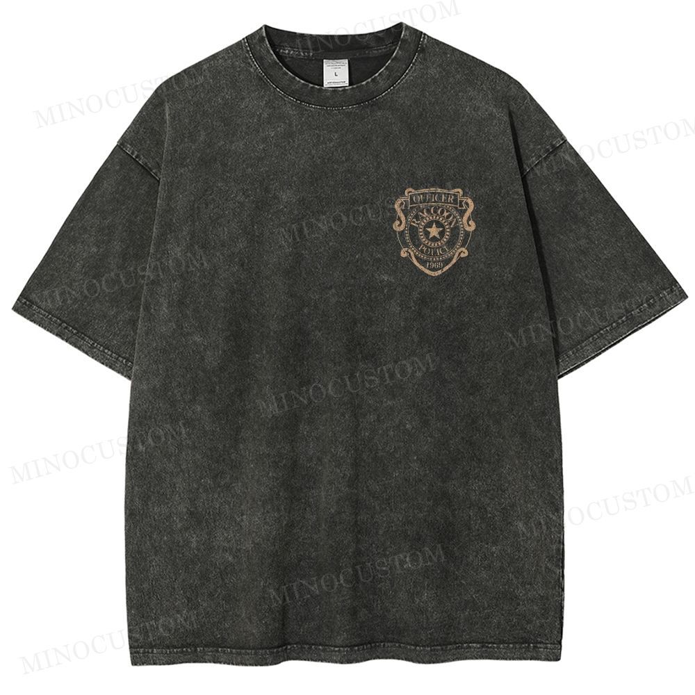 Resident Evil 2 Survival Horror Game Graphic Washed T-Shirt