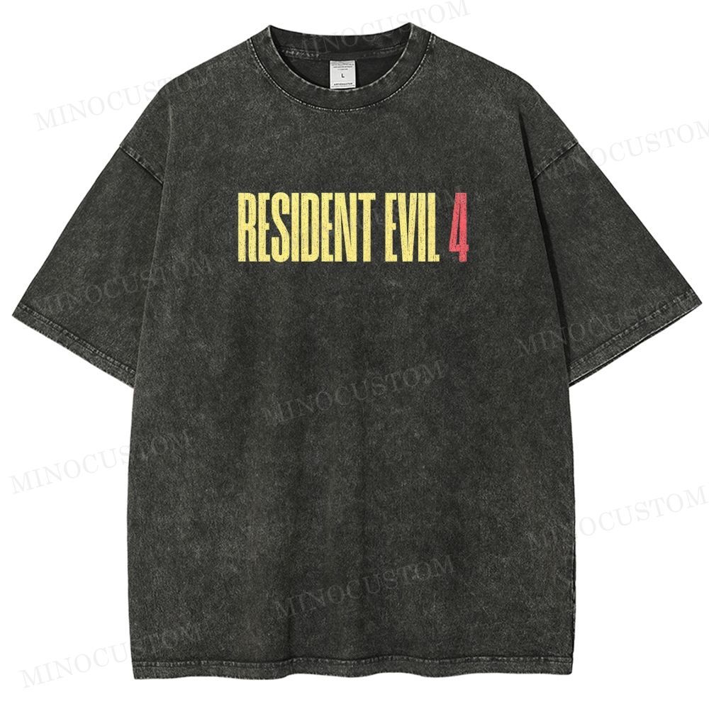 Resident Evil 4 Survival Horror Game Graphic Washed T-Shirt