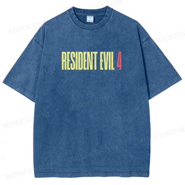 Resident Evil 4 Survival Horror Game Graphic Washed T-Shirt