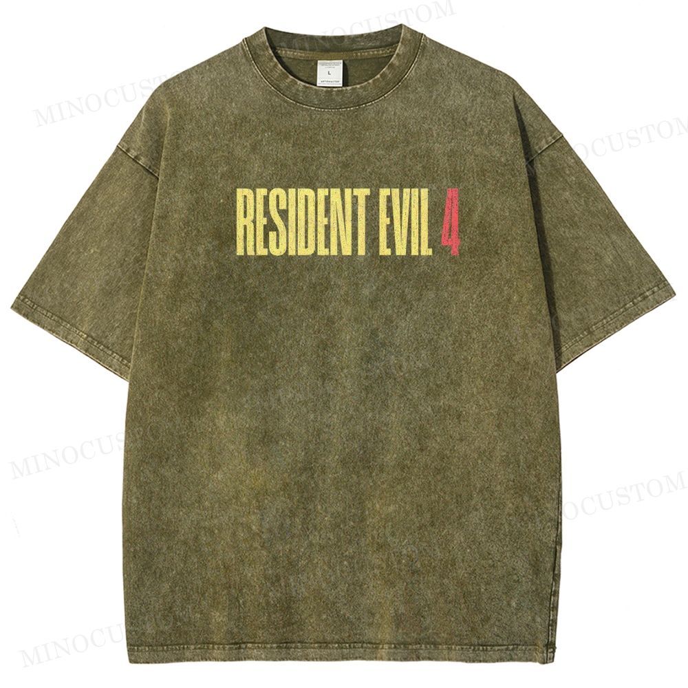 Resident Evil 4 Survival Horror Game Graphic Washed T-Shirt