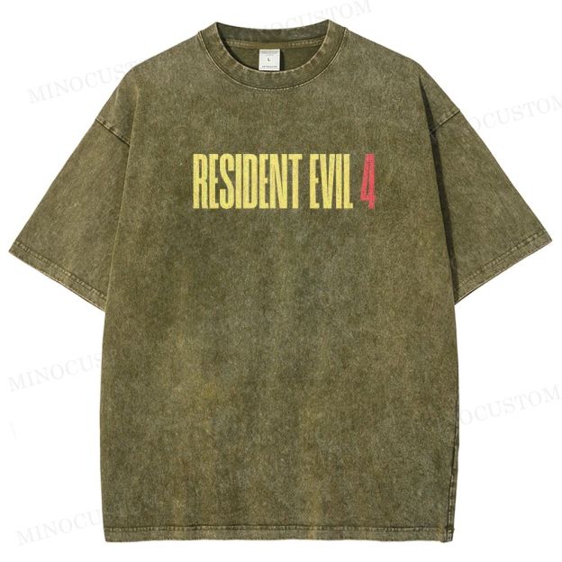 Resident Evil 4 Survival Horror Game Graphic Washed T-Shirt