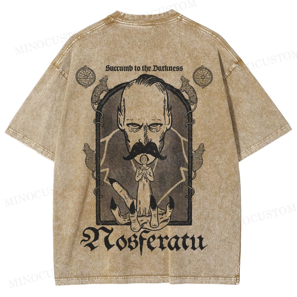 Nosferatu German Expressionist Horror Graphic Washed T-Shirt