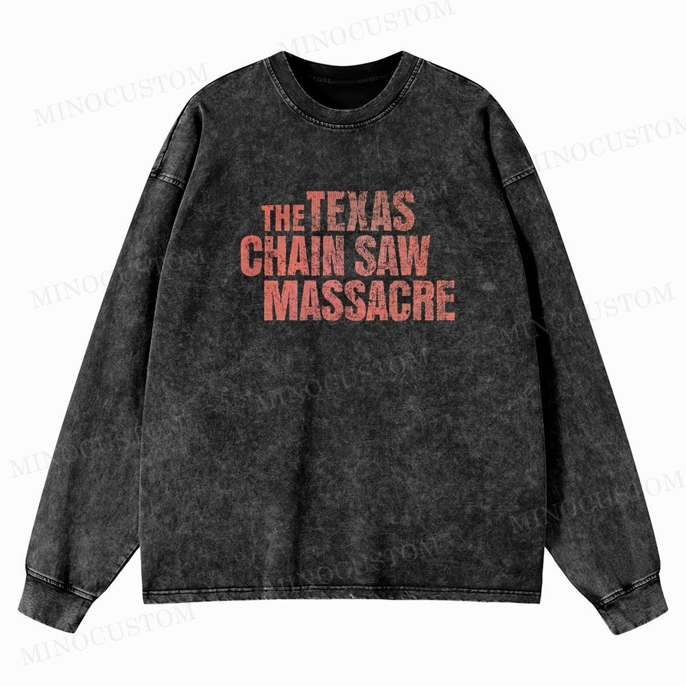 The Texas Chain Saw Massacre Slasher Horror Graphic Washed Long-Sleeved T-Shirt