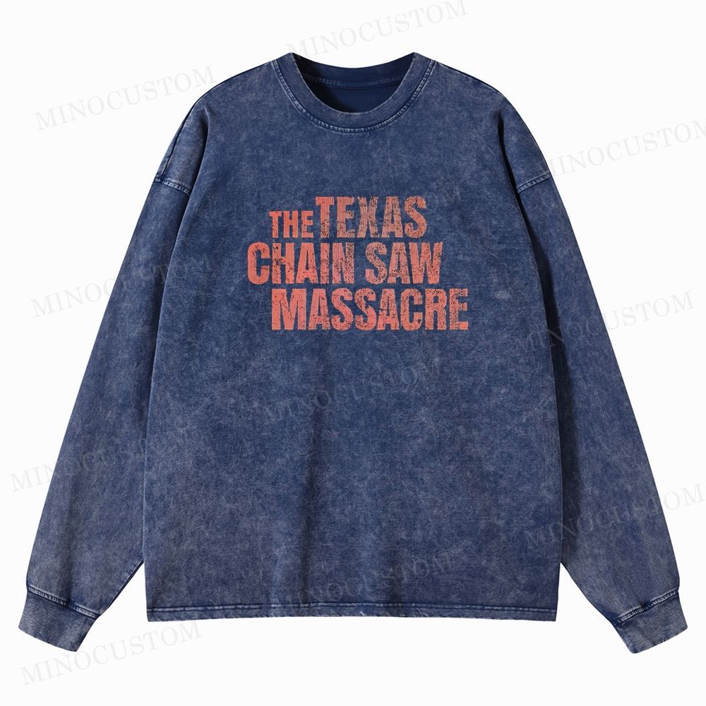The Texas Chain Saw Massacre Slasher Horror Graphic Washed Long-Sleeved T-Shirt
