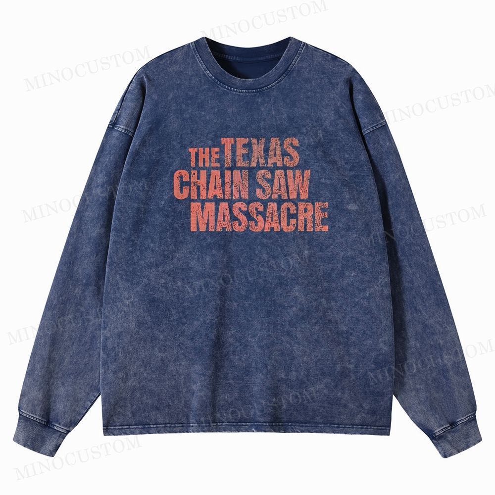 The Texas Chain Saw Massacre Slasher Horror Graphic Washed Long-Sleeved T-Shirt