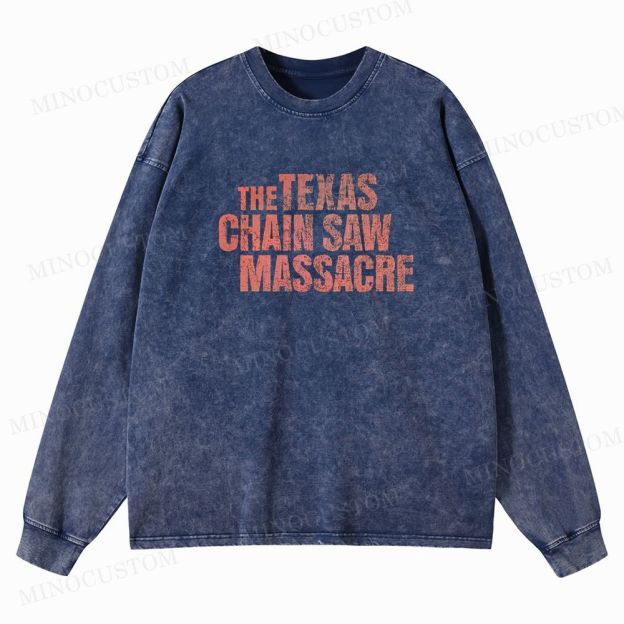 The Texas Chain Saw Massacre Slasher Horror Graphic Washed Long-Sleeved T-Shirt
