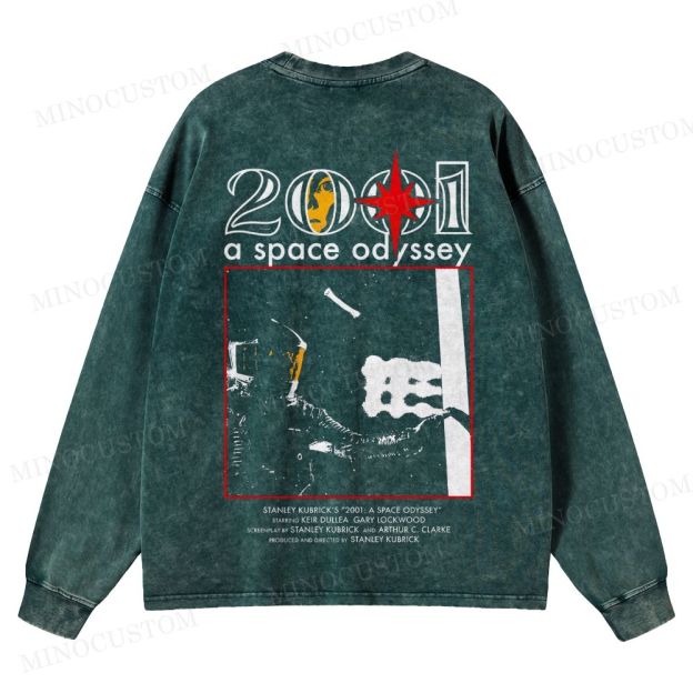2001: A Space Odyssey Sci-Fi Epic Graphic Washed Long-Sleeved T-Shirt 