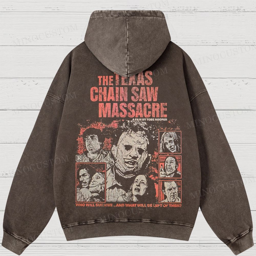 The Texas Chain Saw Massacre Slasher Horror Graphic Washed Hoodies