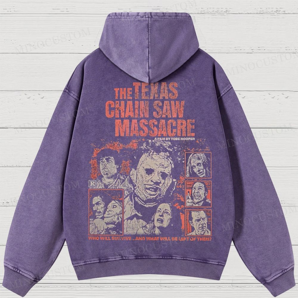 The Texas Chain Saw Massacre Slasher Horror Graphic Washed Hoodies