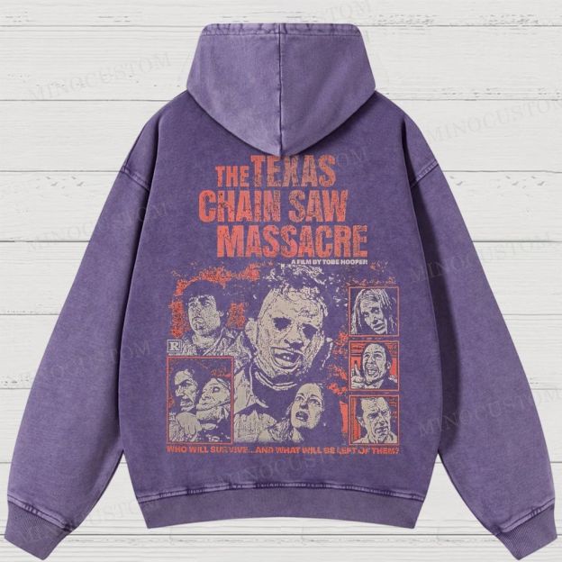 The Texas Chain Saw Massacre Slasher Horror Graphic Washed Hoodies