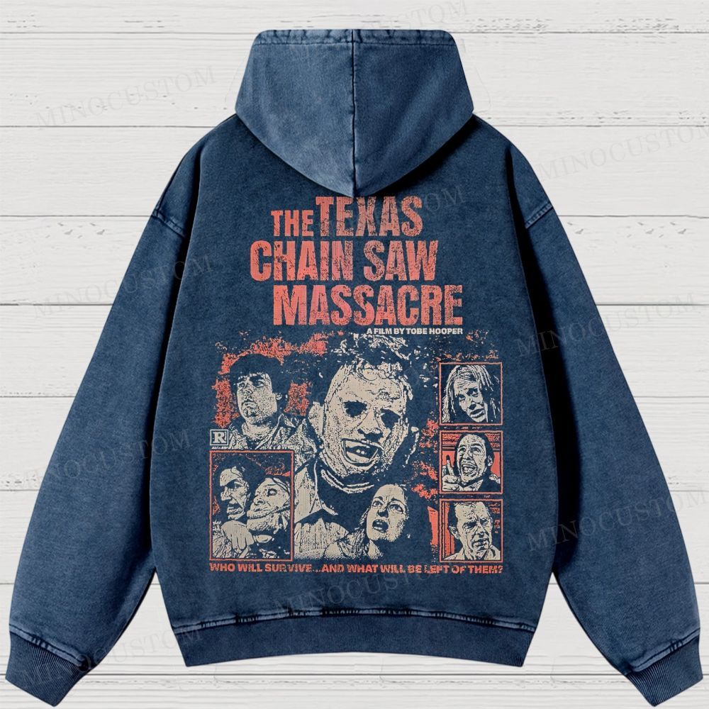 The Texas Chain Saw Massacre Slasher Horror Graphic Washed Hoodies