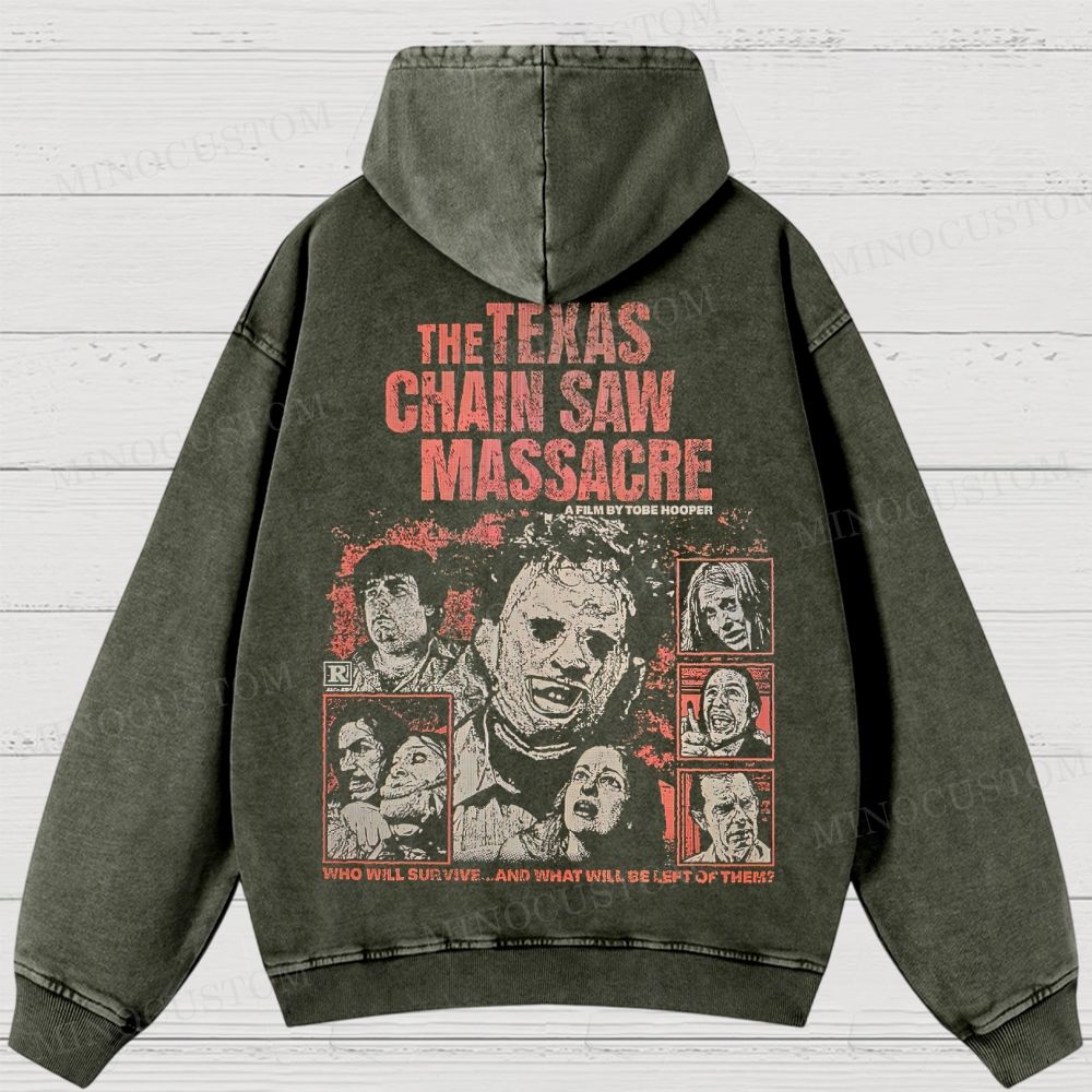 The Texas Chain Saw Massacre Slasher Horror Graphic Washed Hoodies