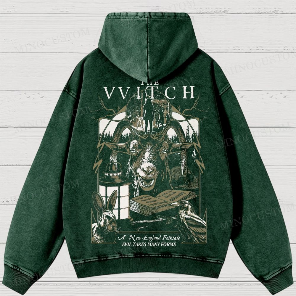 The Witch Folk Horror Graphic Washed Hoodies