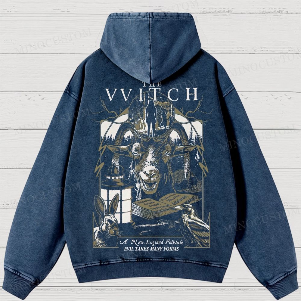 The Witch Folk Horror Graphic Washed Hoodies