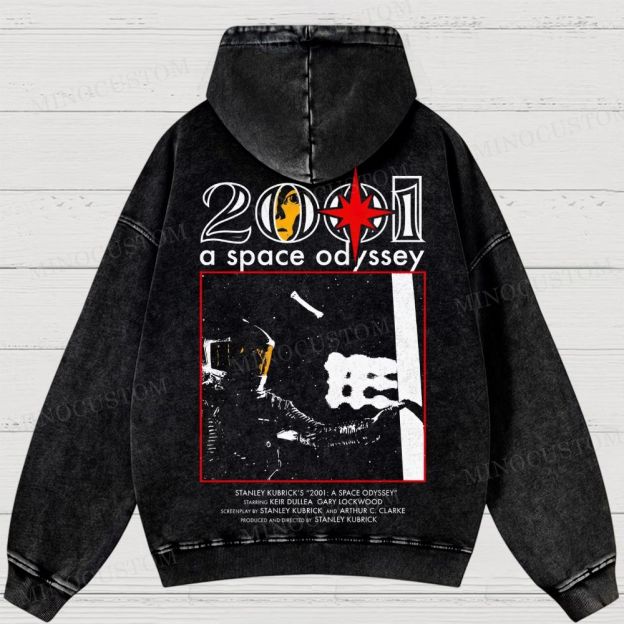 2001: A Space Odyssey Sci-Fi Epic Graphic Washed Hoodies